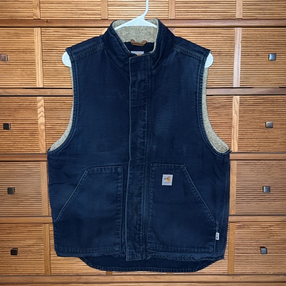 VTG CARHARTT FIRE RESISTANT WASHED DUCK SHERPA LINED VEST